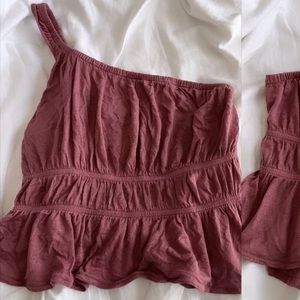 Dark Pink Single Strap Crop Top